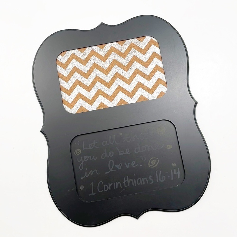 Hobby Lobby chevron cork board + chalk board wall decor